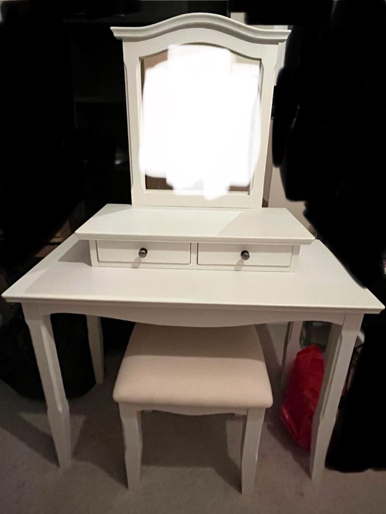Dressing table with mirror and stool - reduced price