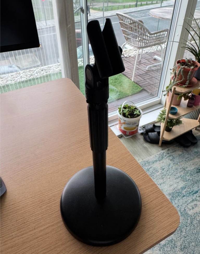 Desktop Microphone Stand - Round Base, Adjustable Height, Podcast/Streaming - PRICE IS EACH