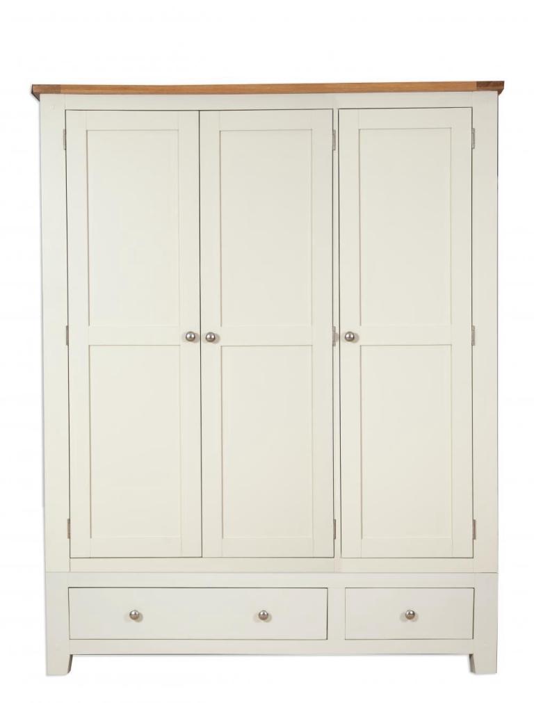 Marks And Spencer M&S Hastings Triple door Wardrobe Cream Drawers Shelves