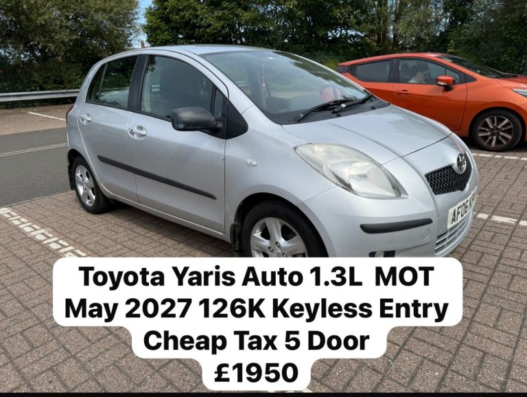 Toyota Yaris Auto 1.3L  MOT May 2027 126K Keyless Entry Cheap Tax 5 Door – Reliable & Affordable