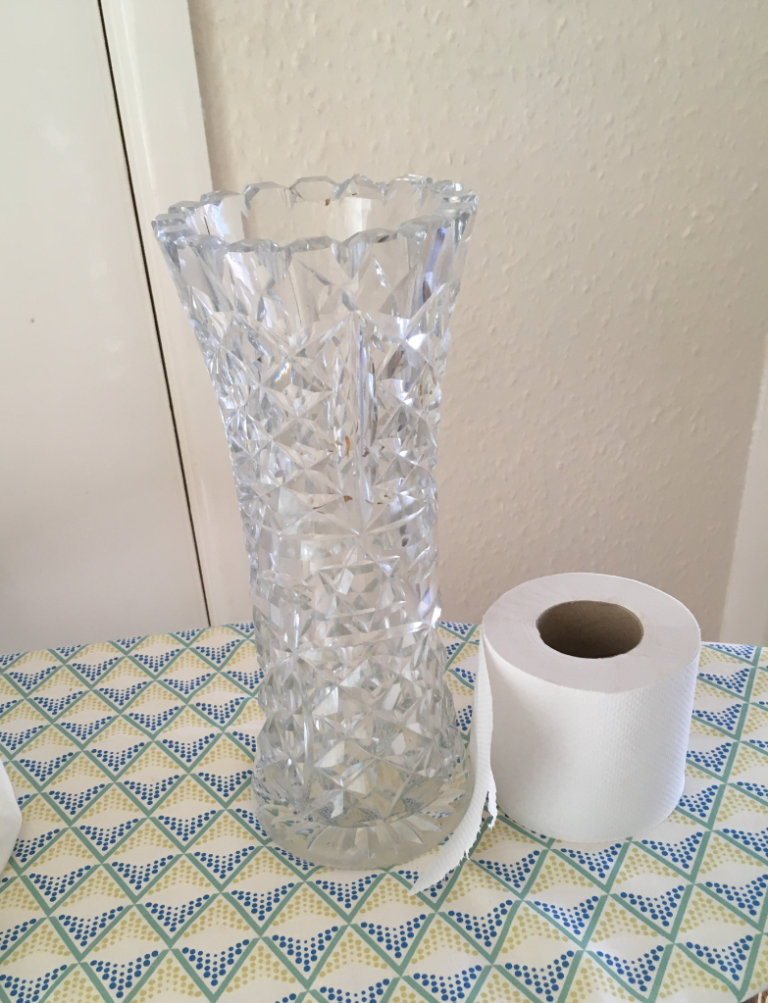 Tall Thick Heavy Crystal Vase