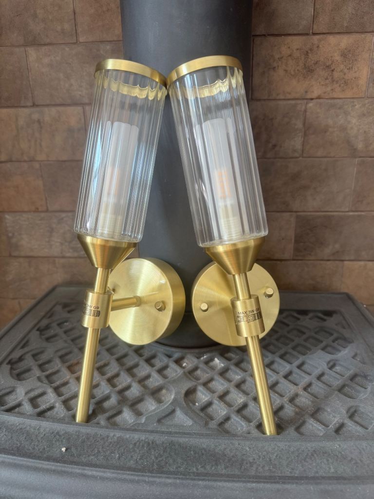 Dunelm Vogue Bailey Ribbed Wall Lights (Pair)