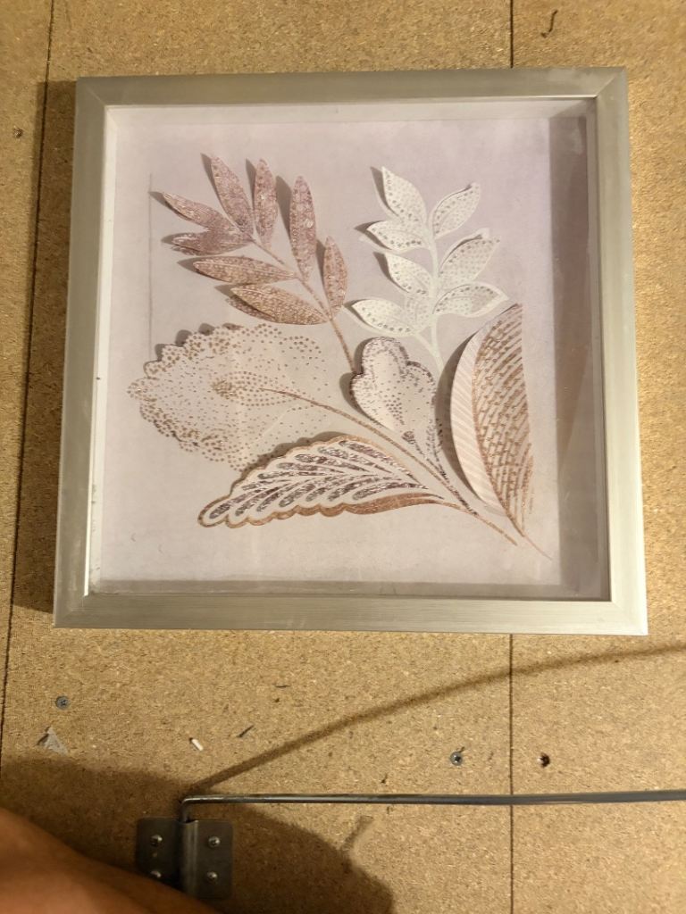 Silver Framed Wall Art with Floral Design – Good Condition