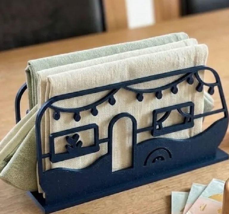 Fun Blue Caravan Napkin Holder – New Condition