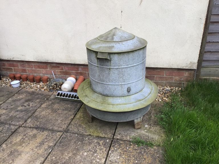 Huge antique chicken/poultry feeder.