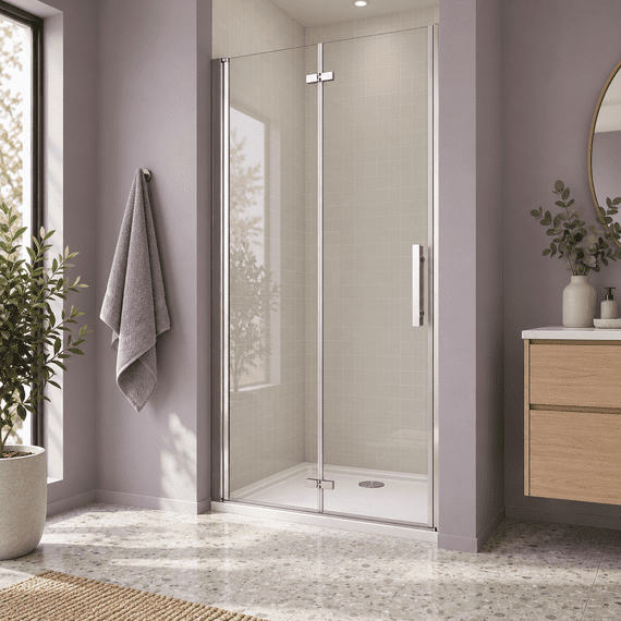 BiFold Shower Door 900mm Frameless - York