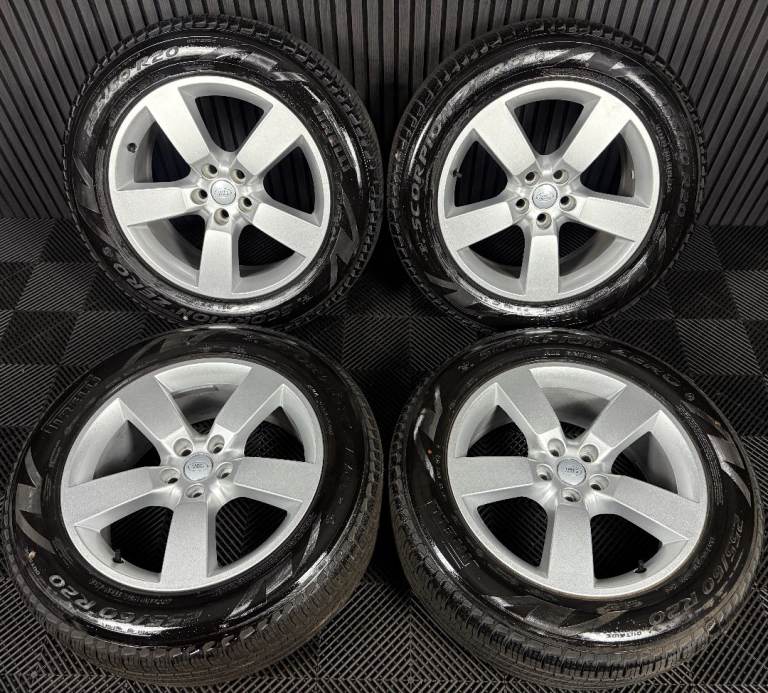 20'' GENUINE LAND ROVER DEFENDER 5 SPOKE SILVER 5098 ALLOY WHEELS TYRES ALLOYS L8B2-1007-GB