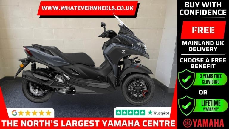 3 Years Free Servicing or Lifetime Warranty Yamaha Tricity 300 3 Wheeled Scooter