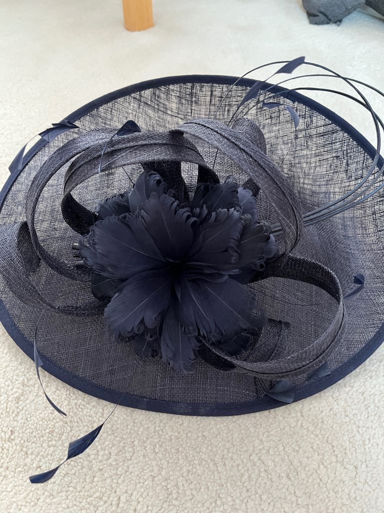 Navy Hatinator on hairband