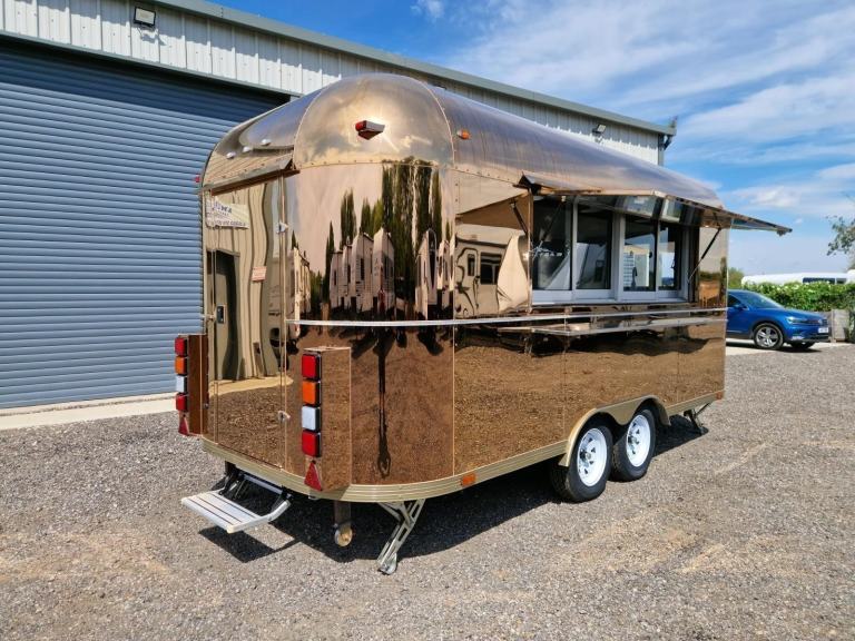 Brand New Silver Bullet Catering Trailer Twin Axle Rose Gold Burger Van In Stock