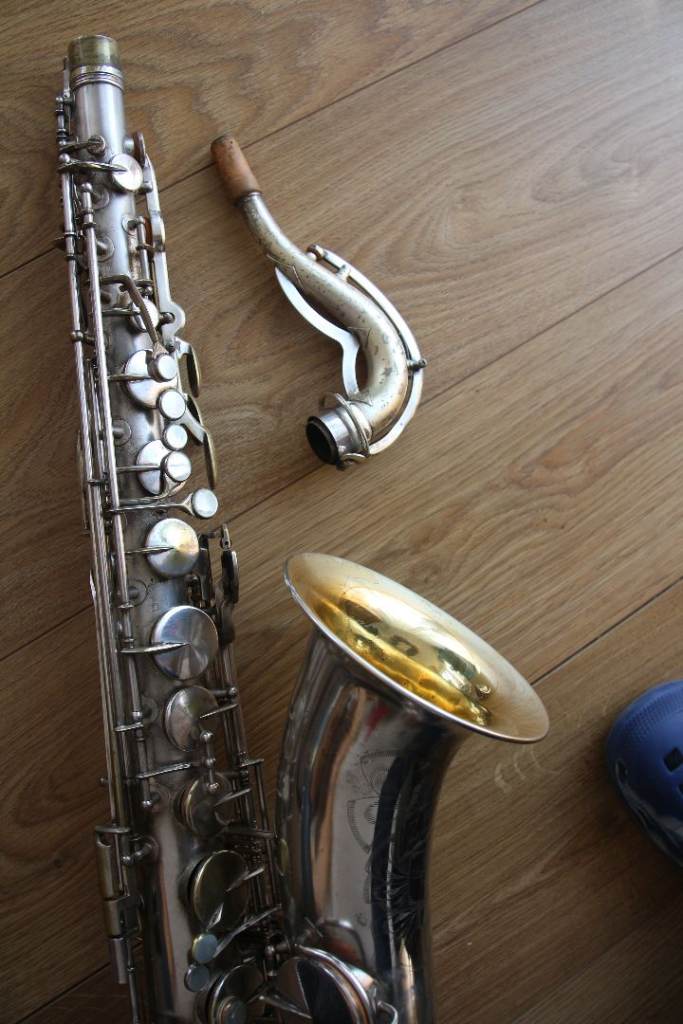 Silver Saxophone with Gold Bell – Good Condition