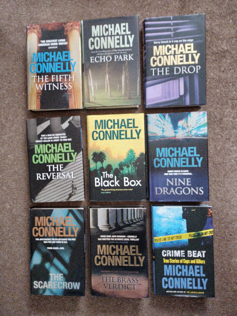  MICHAEL CONNELLY HARDBACKS - 9 Titles. Crime fiction. Sold separately.. All pristine cond.