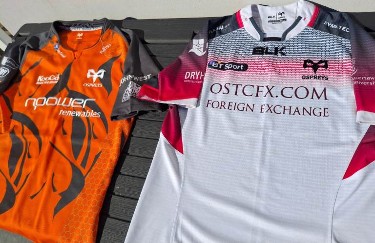 2 OSPREYS LARGE Rugby Shirts in excellent clean condition