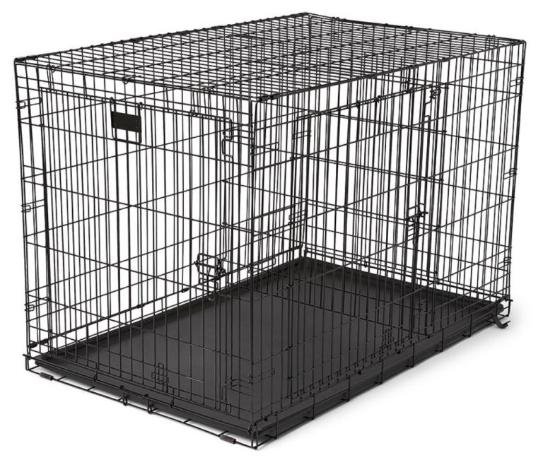 X Large Black Metal Dog Crate with Tray