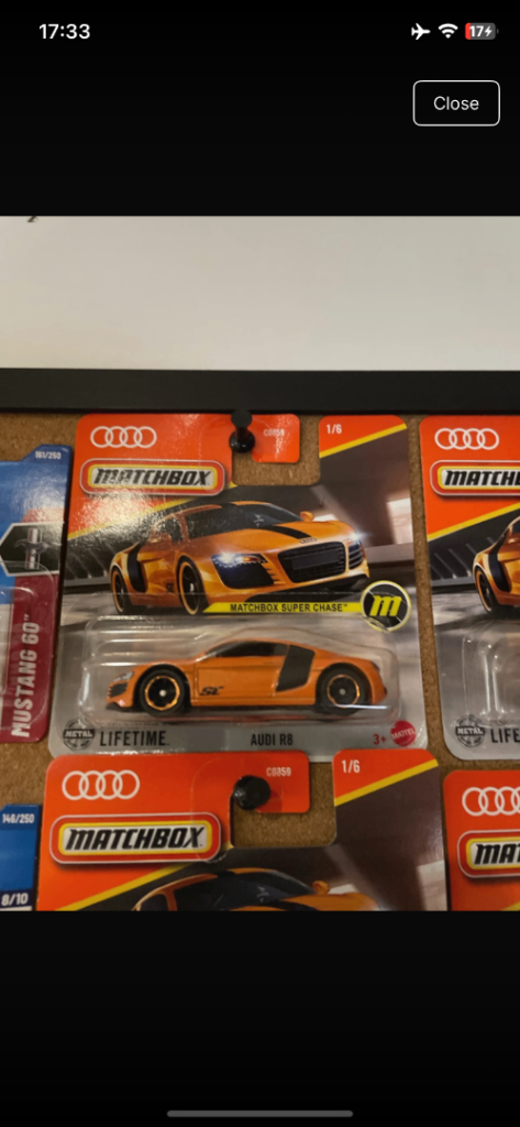 Matchbox Audi R8 Toy Car – Orange, New in Pack