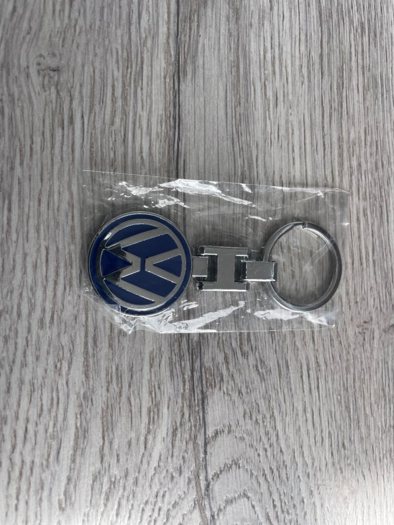New Volkswagen VW Logo Keychain Keyring - Blue & Silver