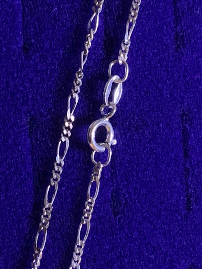 Sterling Silver Figaro Chain Necklace 18" 1mm 925  