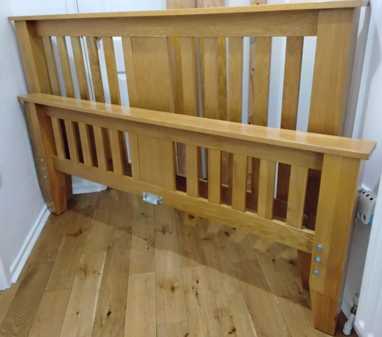 King Size Bed Frame Solid Oak John Lewis Superb Quality As New Condition 3 Years Old