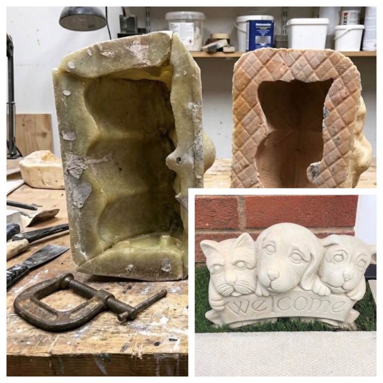 Fibreglass & Latex Mould Dog Welcome Ornament
