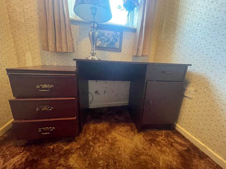 image for Vintage Desk + Drawer Unit Set