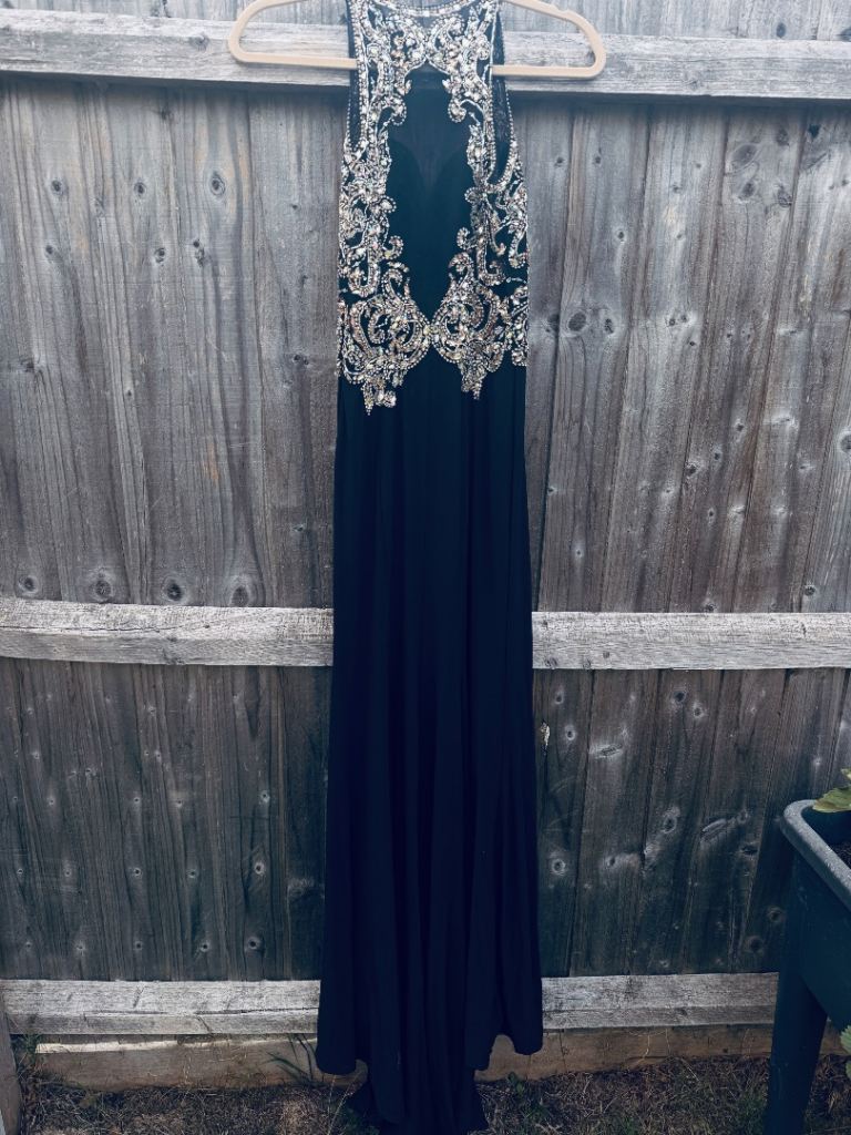Blush Prom Black Embellished Gown Size 0 – As Good As New