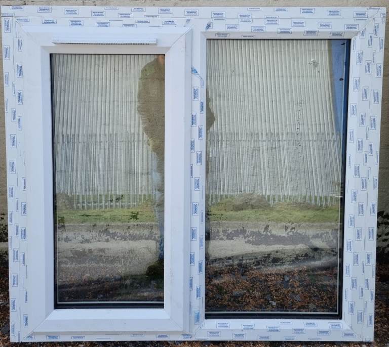 New UPVC Double Glazed White Window 965mm W x 905mm H Garage Shed #236