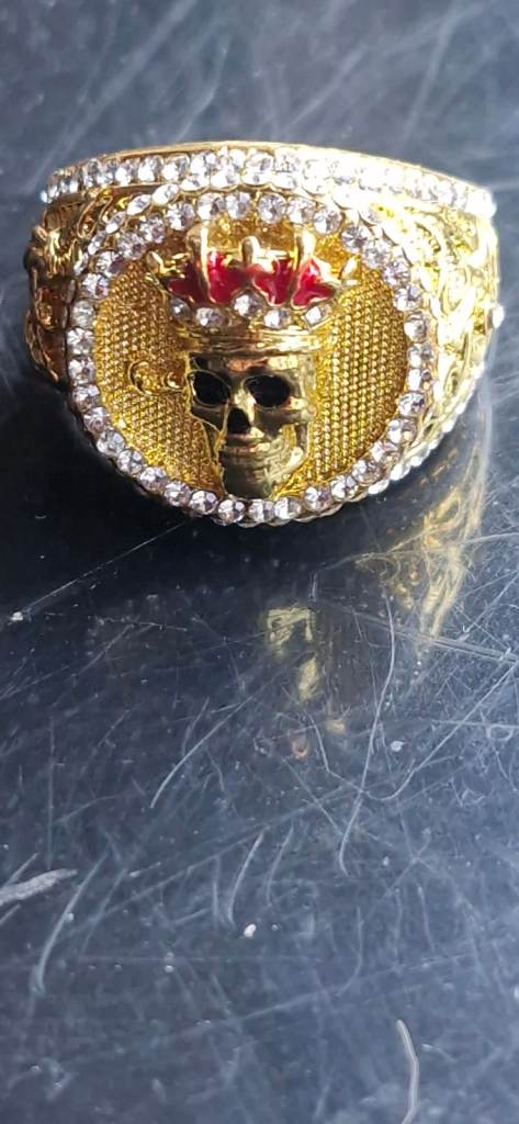 Gold on silver Skull ring