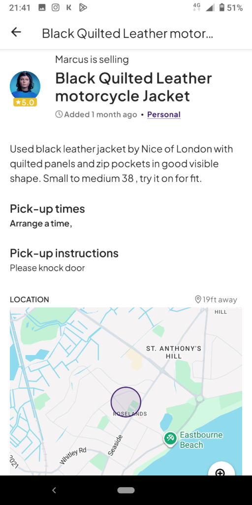 Motorcycle jacket size 38 by Nice of London 