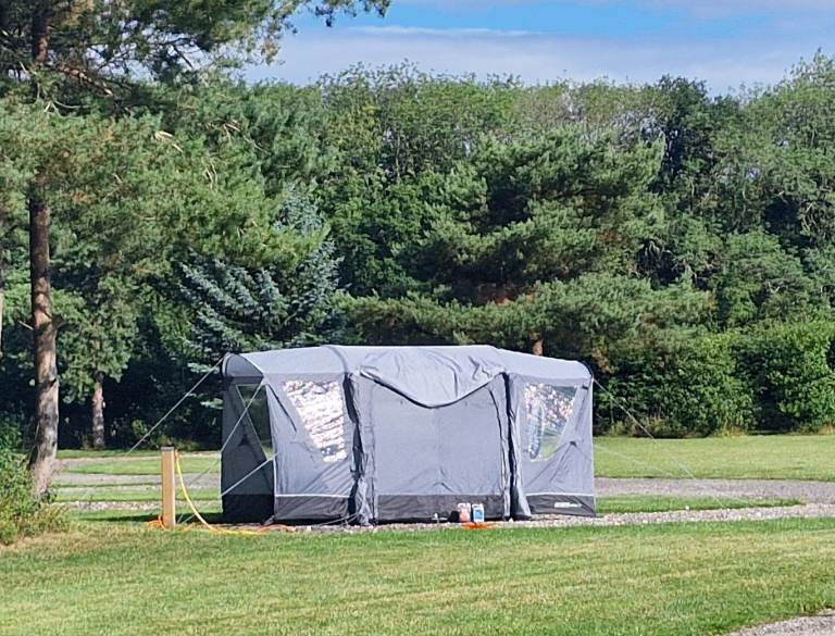 Outdoor revolution driveaway air awning and never used inner tent 210-255cm