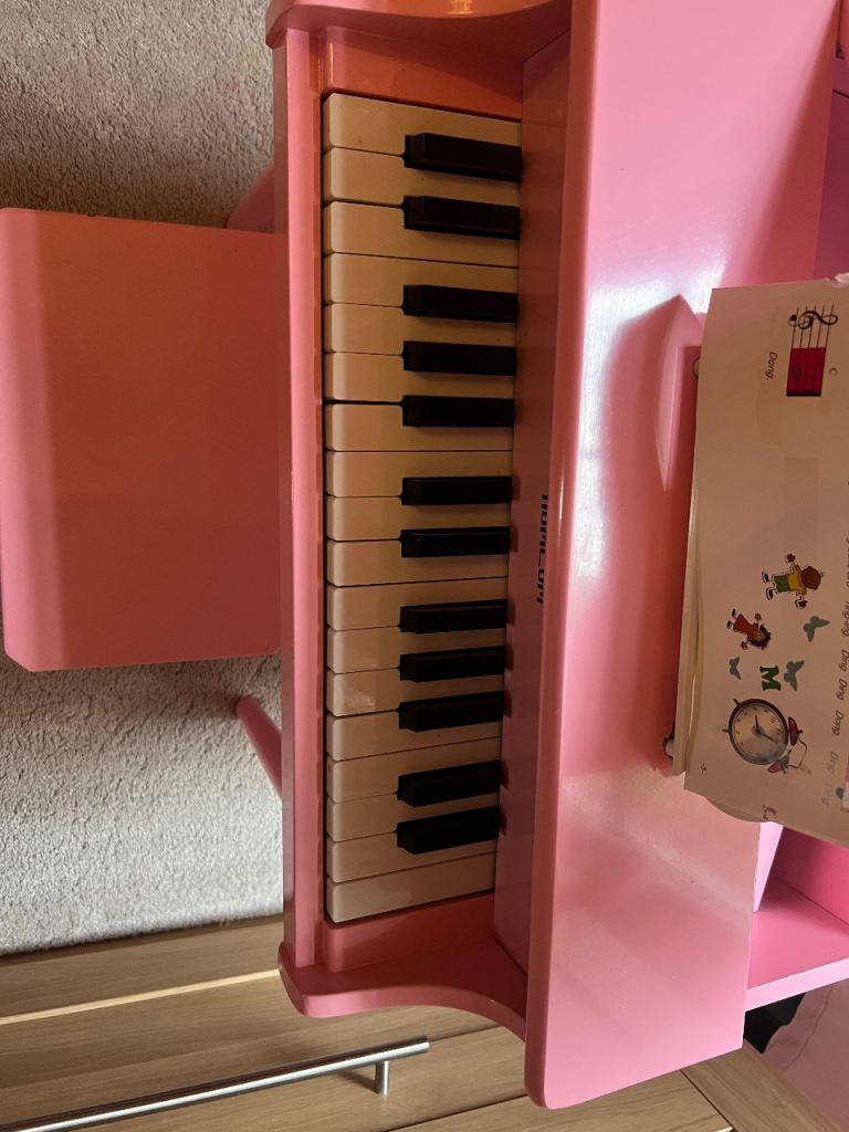 Pink Toy Piano with Stool – Good Condition