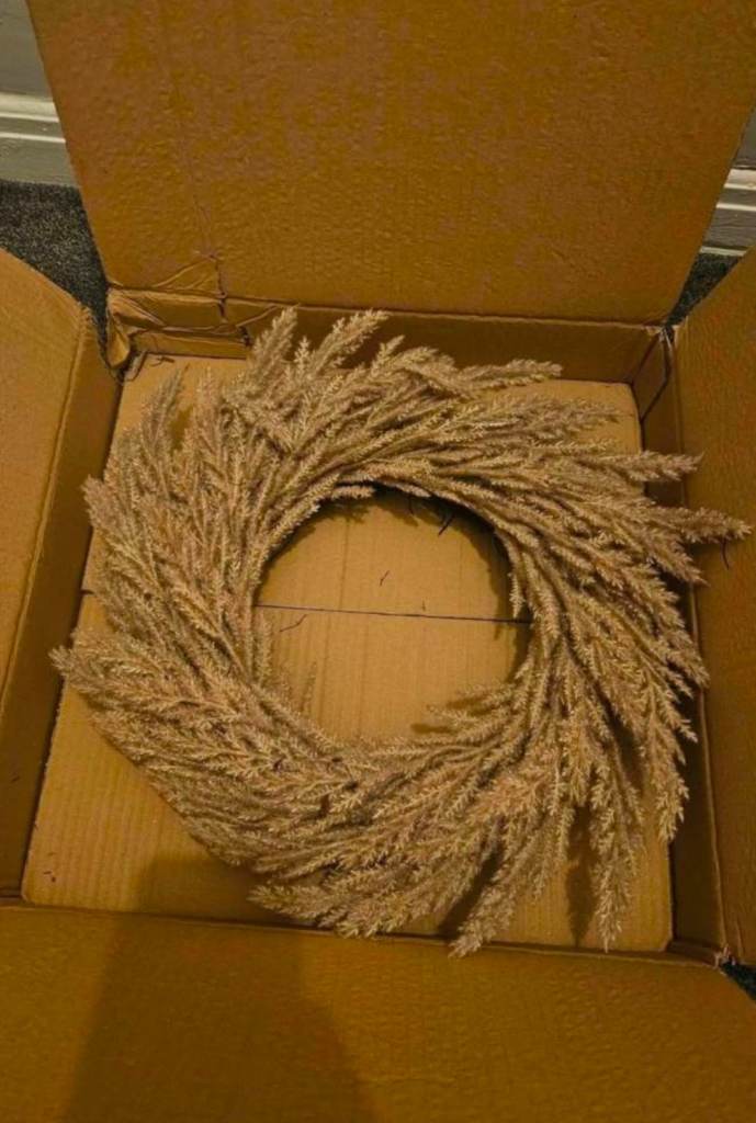 OHS Pampas Wreath Cream – Brand New in Box