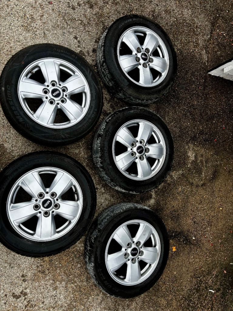 Mini Cooper 15” alloy wheels and tyres, set of 5 from my 2022 mini.
