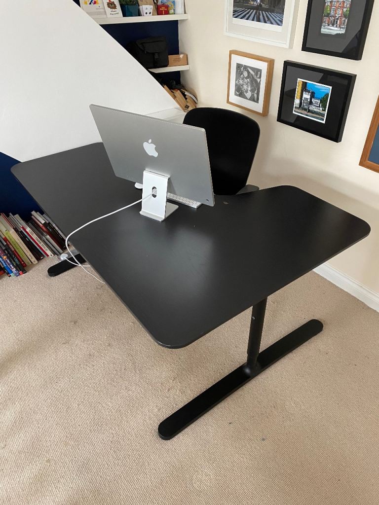 IKEA BEKANT Corner Desk (Right) – Black Stained Ash Veneer
