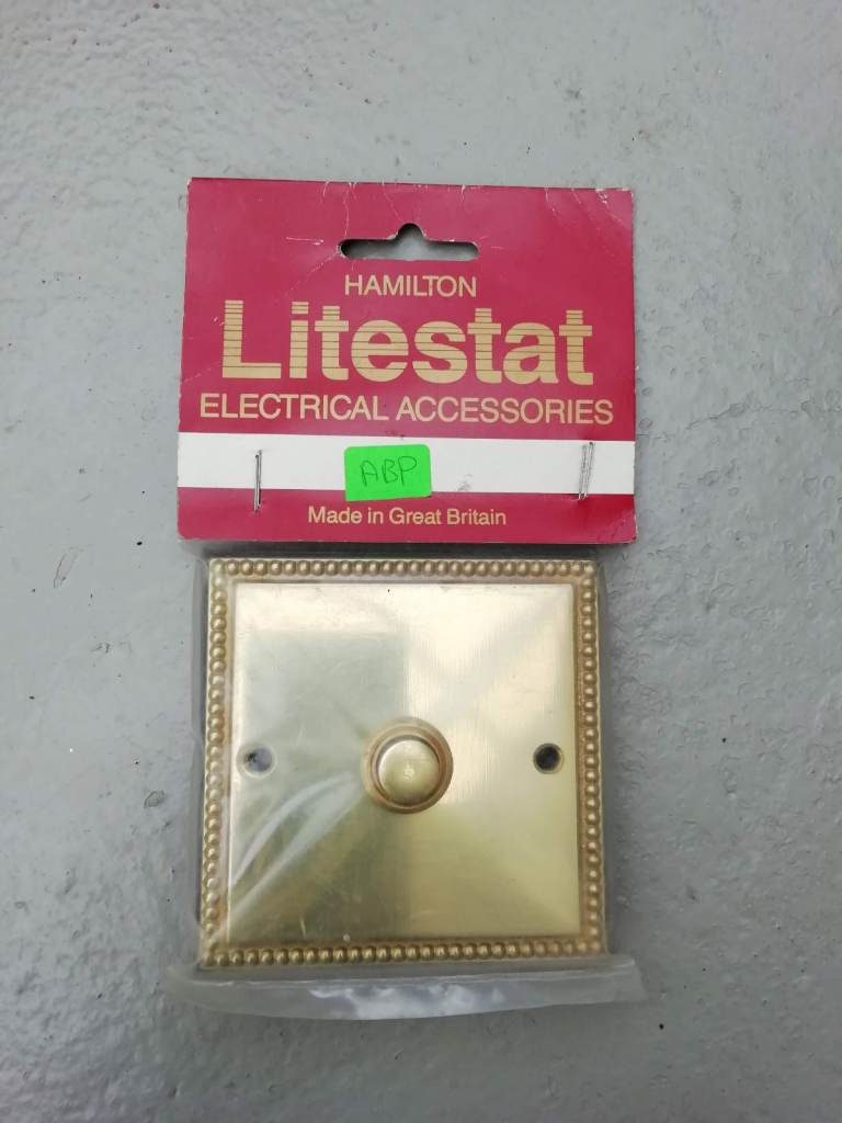 Polished solid brass Georgian door bell chime push button.