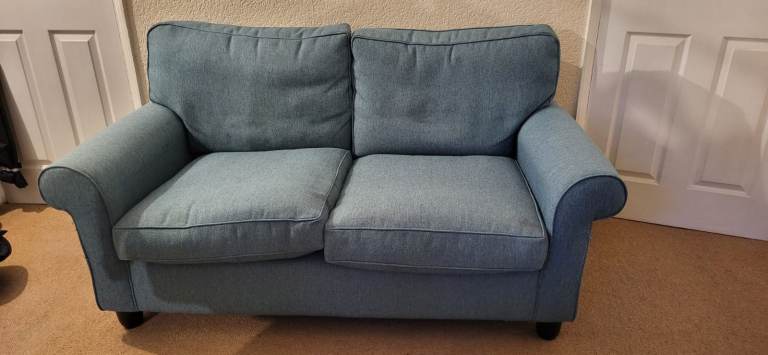 comfortable blue sofa