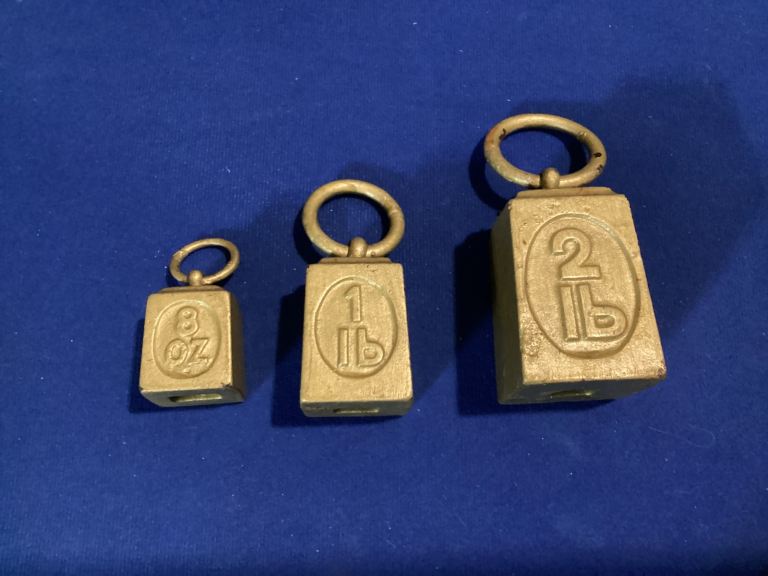Vintage kitchen scales weights