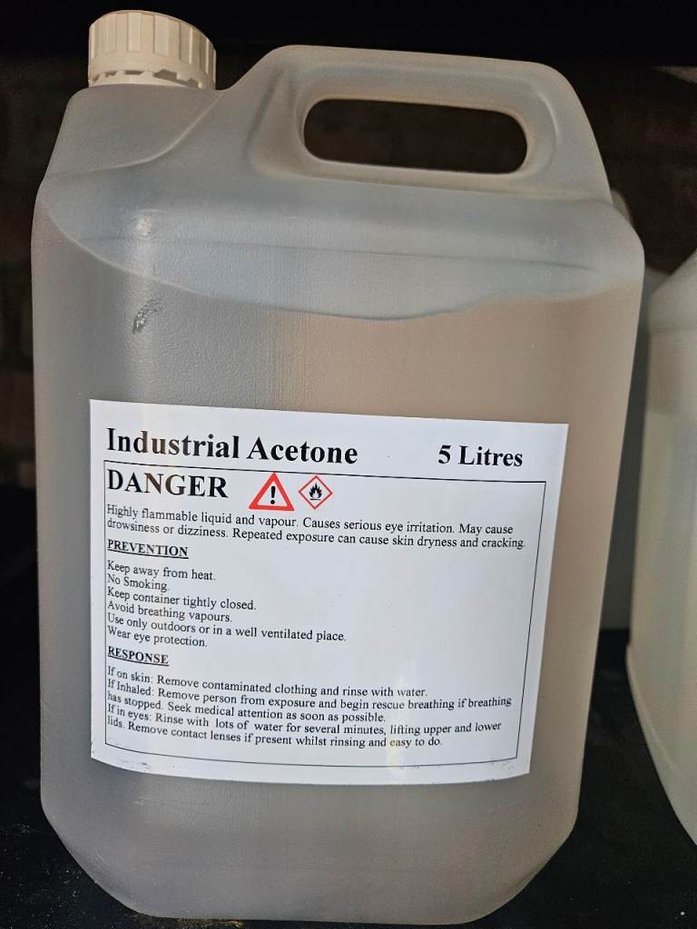 Industrial Acetone 5 Litres – 99.8% Pure, New