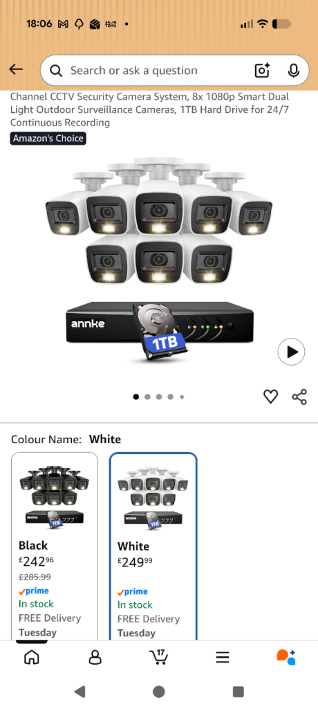 Annke 8 camera 1TB DVR System