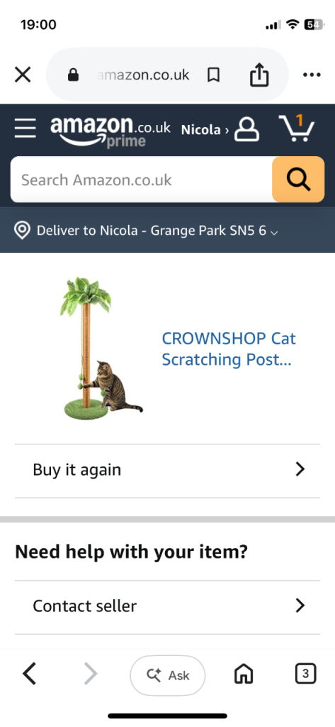 Cat scratching pole
