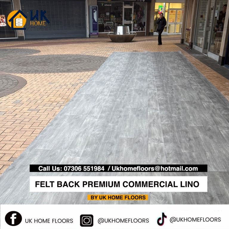 Low cost felt back commercial Lino flooring 
