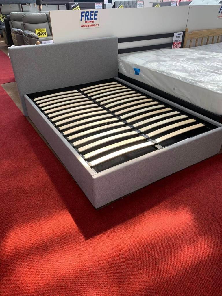 Leather Gas Lift bed Double ottoman bed frame with optional Mattress !! 