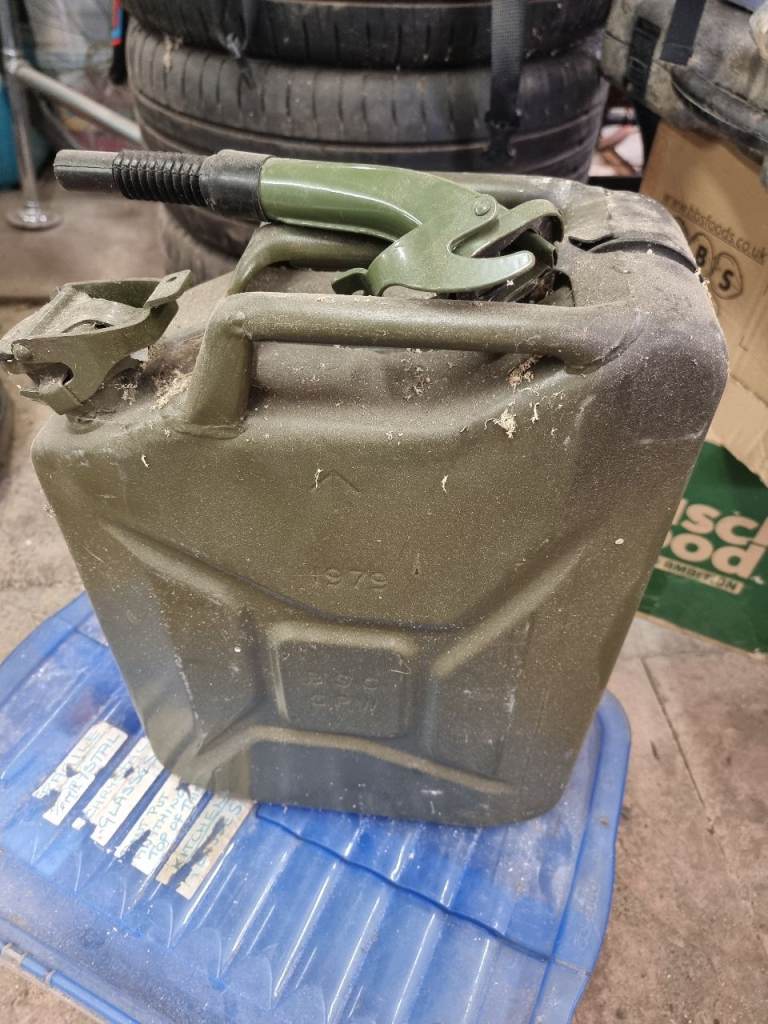 Used Military-Style Jerry Can with Pouring Spout