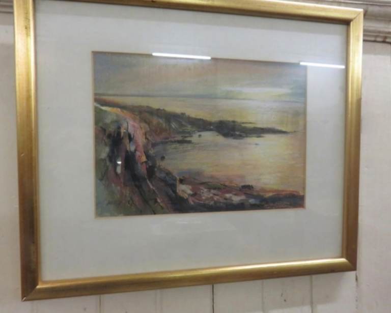 Original Painting by Eric Auld | Oil Pastel | 'Dawn, Cove Bay' | Aberdeen, 1989