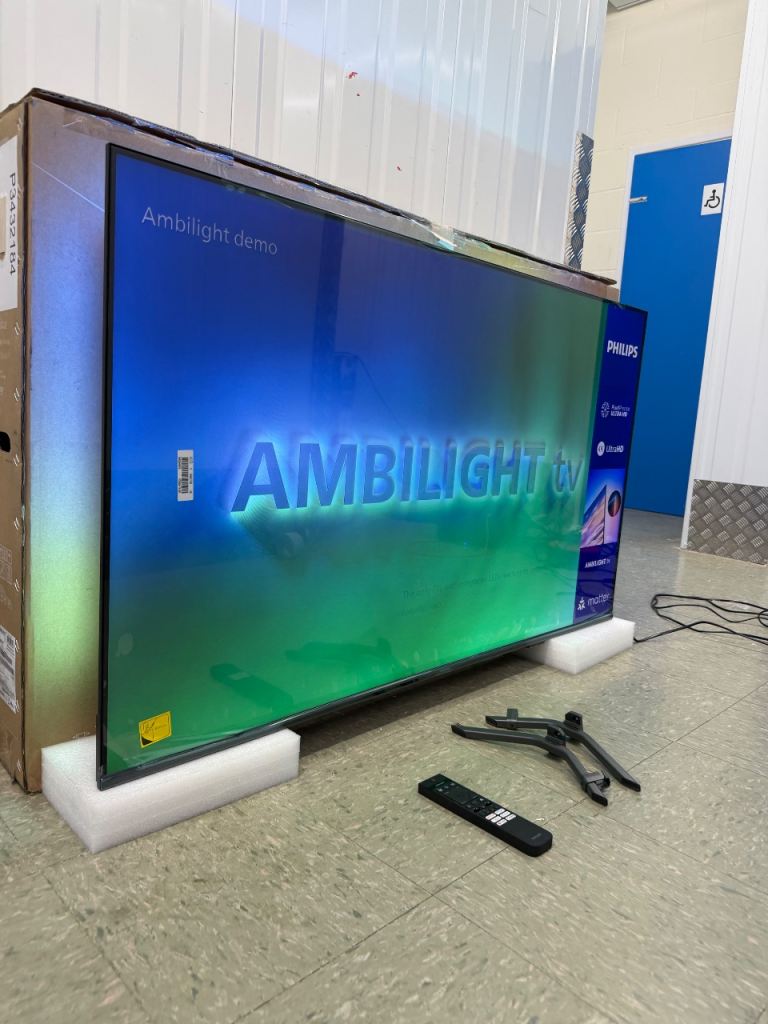 Brand New Philips 55” Ambilight 4K Ultra HD Smart TV – HDR10+, Dolby Atmos (55PUS8000/05)