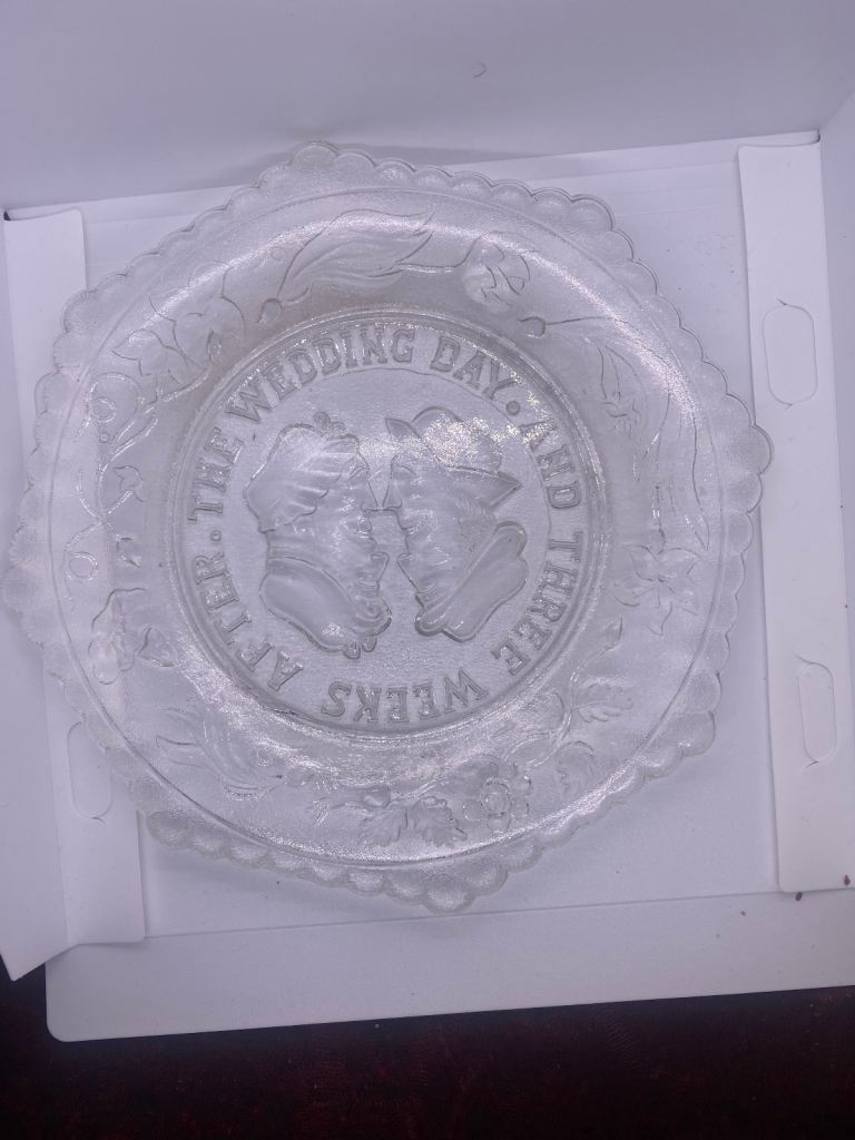 Antique glass plate three weeks after the wedding 
