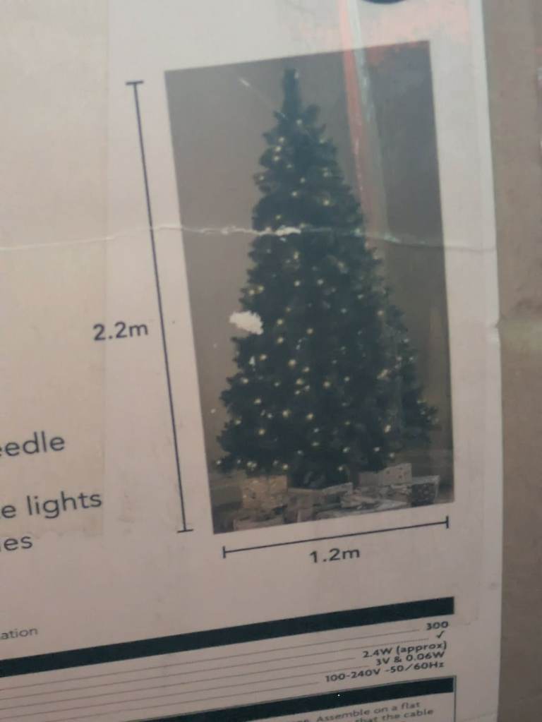 George Home 7.5ft Glitter Pre-Lit Christmas Tree - New