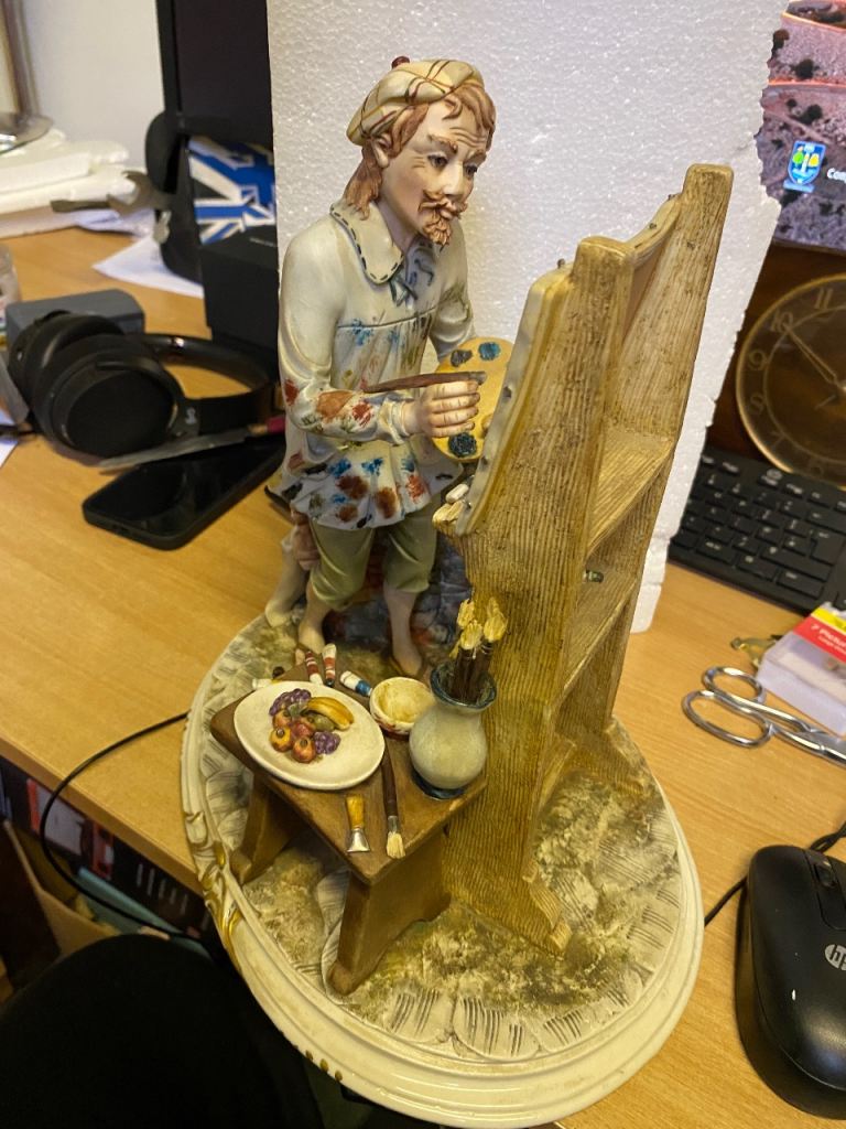 Artist Figurine with Easel and Food – Detailed Decorative Item