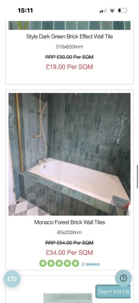 Forest green high gloss glaze metro tiles.