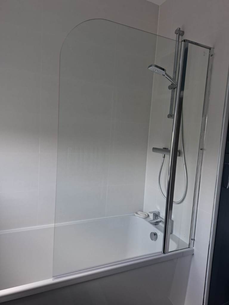 Two panel Glass Bath Shower Screen - Excellent Condition