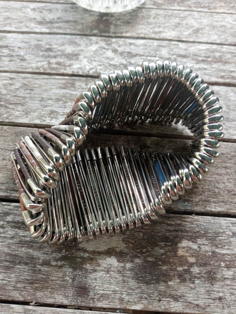 Punk jewellery bicep / leg bracelet safety pin jewellery 